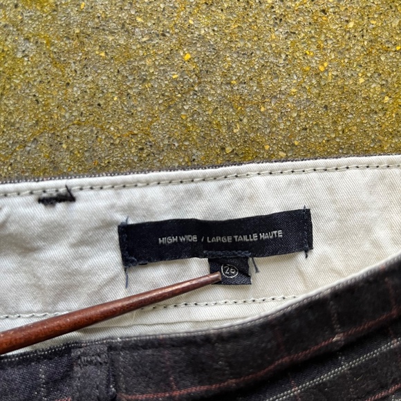 Dockers Original Khaki Pleated High Wide Fit Trousers Pants Black Bean Plaid 26 - Picture 7 of 11